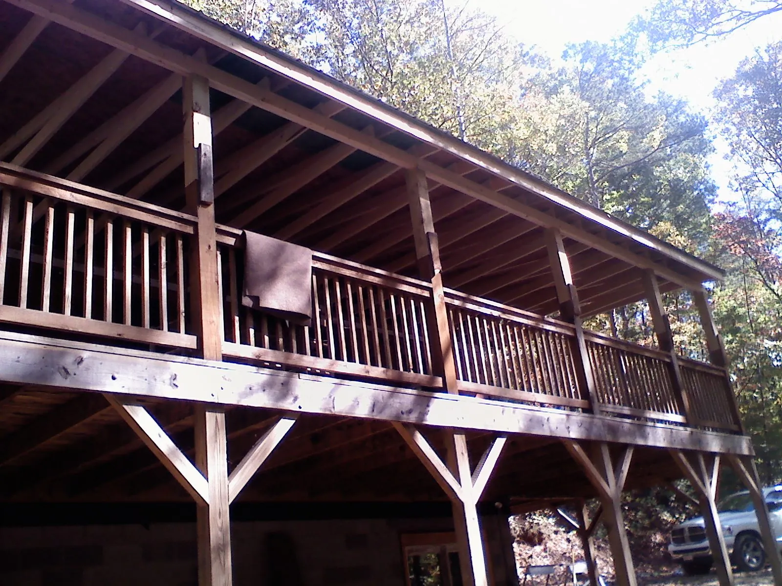 Timber framing under a new elevated porch and deck — Roof Leak Repair in Locust Gap by Roofing Brothers